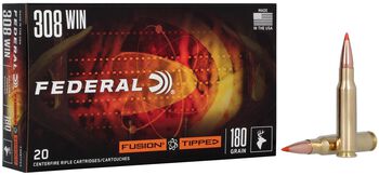Fusion Tipped Rifle, 308 Win, 180 Grain, Fusion Tipped, 2600 fps